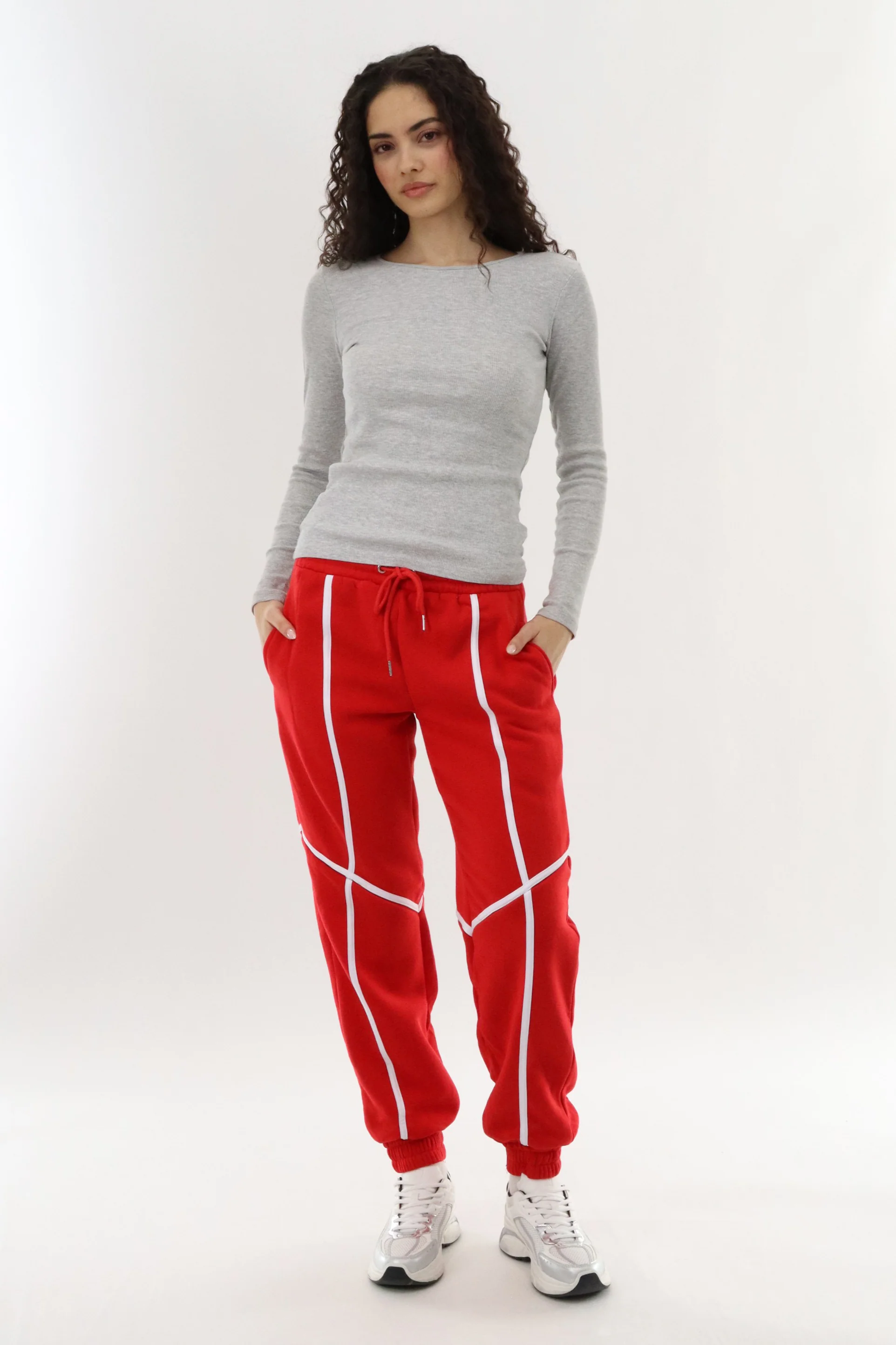 Fleece Joggers - Red - Image 5