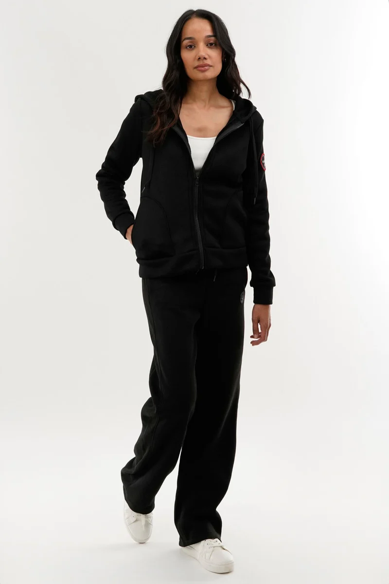 Classic Zip Up Hoodie - Black - Image 5