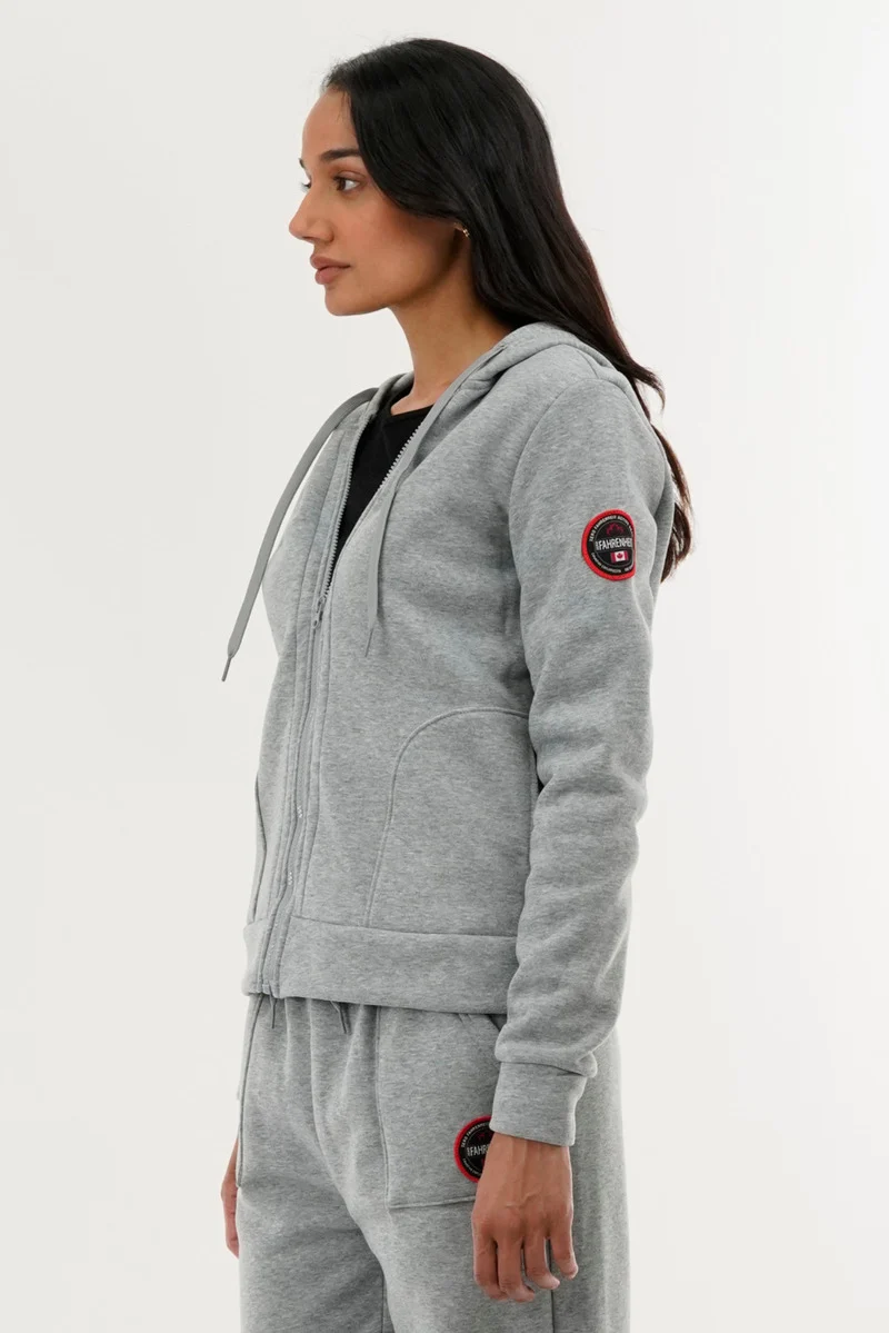 Classic Zip Up Hoodie - Grey - Image 2