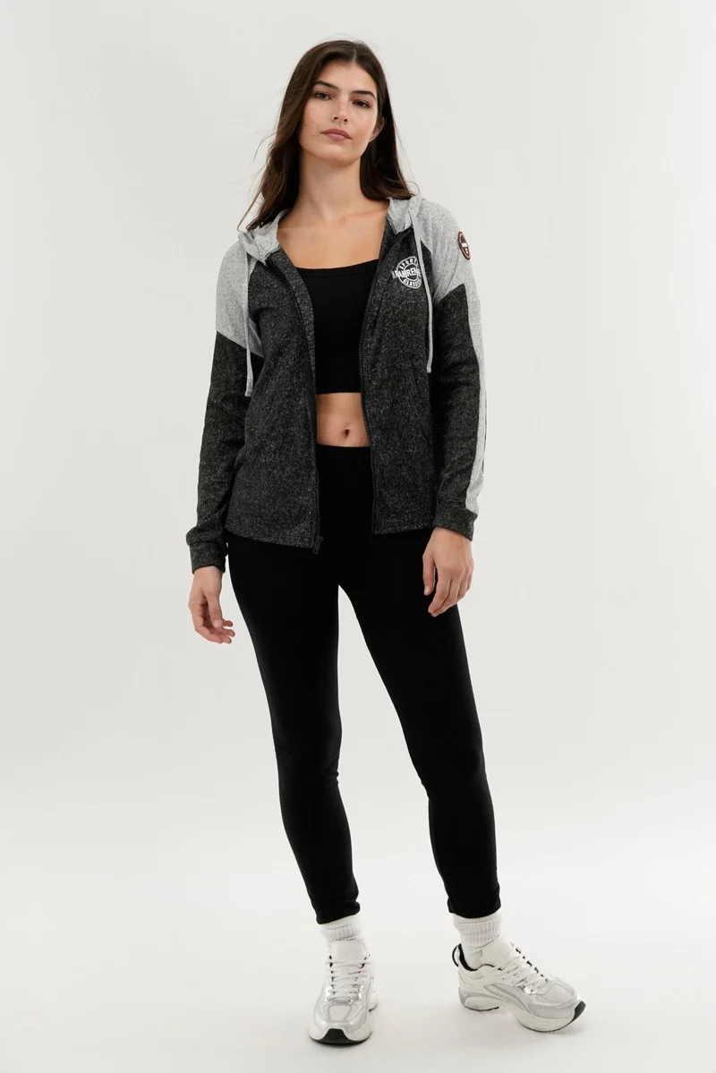 Lightweight Zip Up Hoodie - Black - Image 5