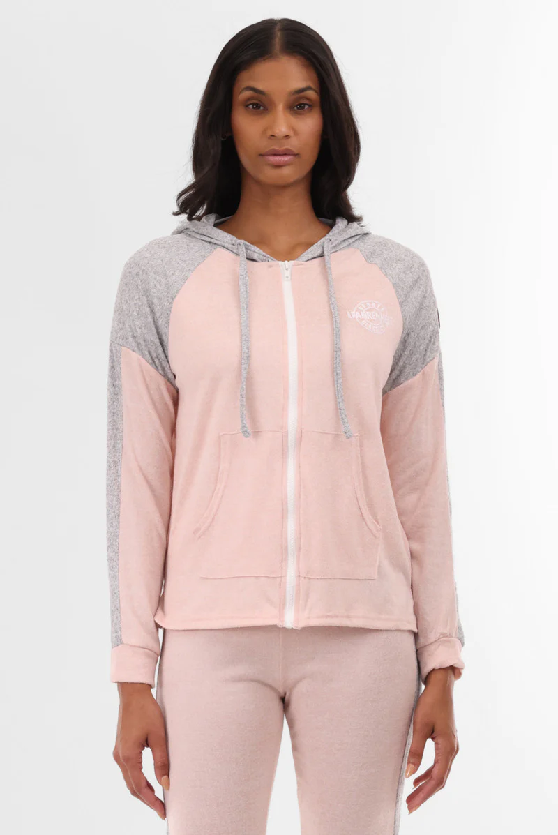 Lightweight Zip Up Hoodie - Pink