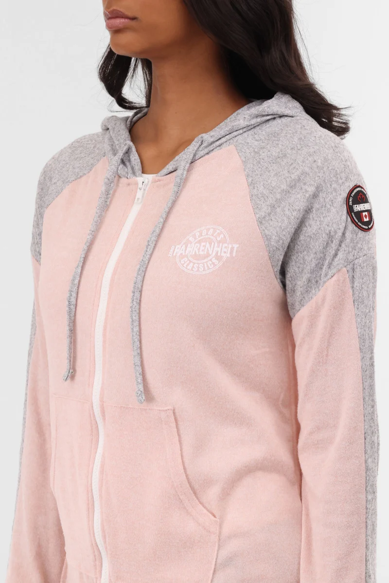 Lightweight Zip Up Hoodie - Pink - Image 4