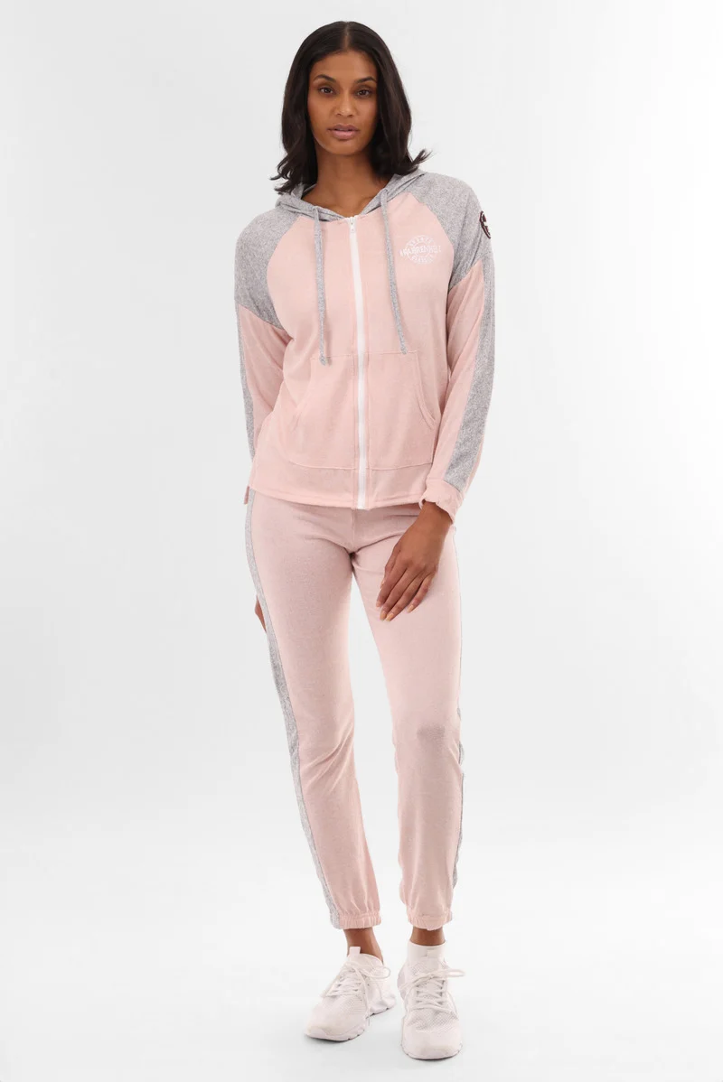 Lightweight Zip Up Hoodie - Pink - Image 5