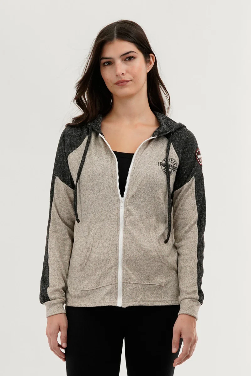 Lightweight Zip Up Hoodie - Cream