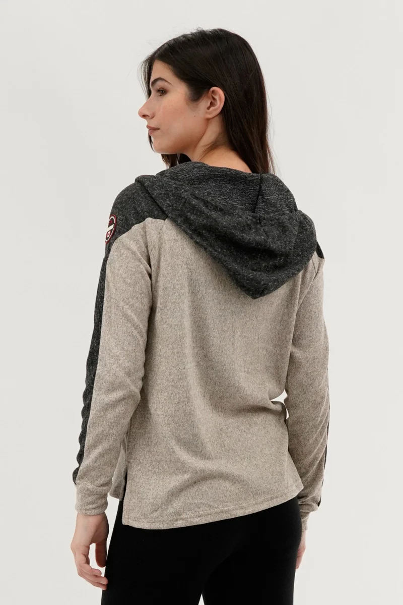 Lightweight Zip Up Hoodie - Cream - Image 3