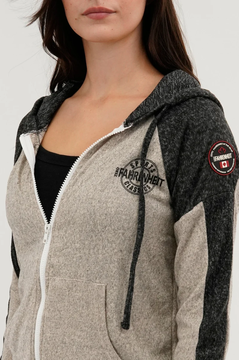 Lightweight Zip Up Hoodie - Cream - Image 4