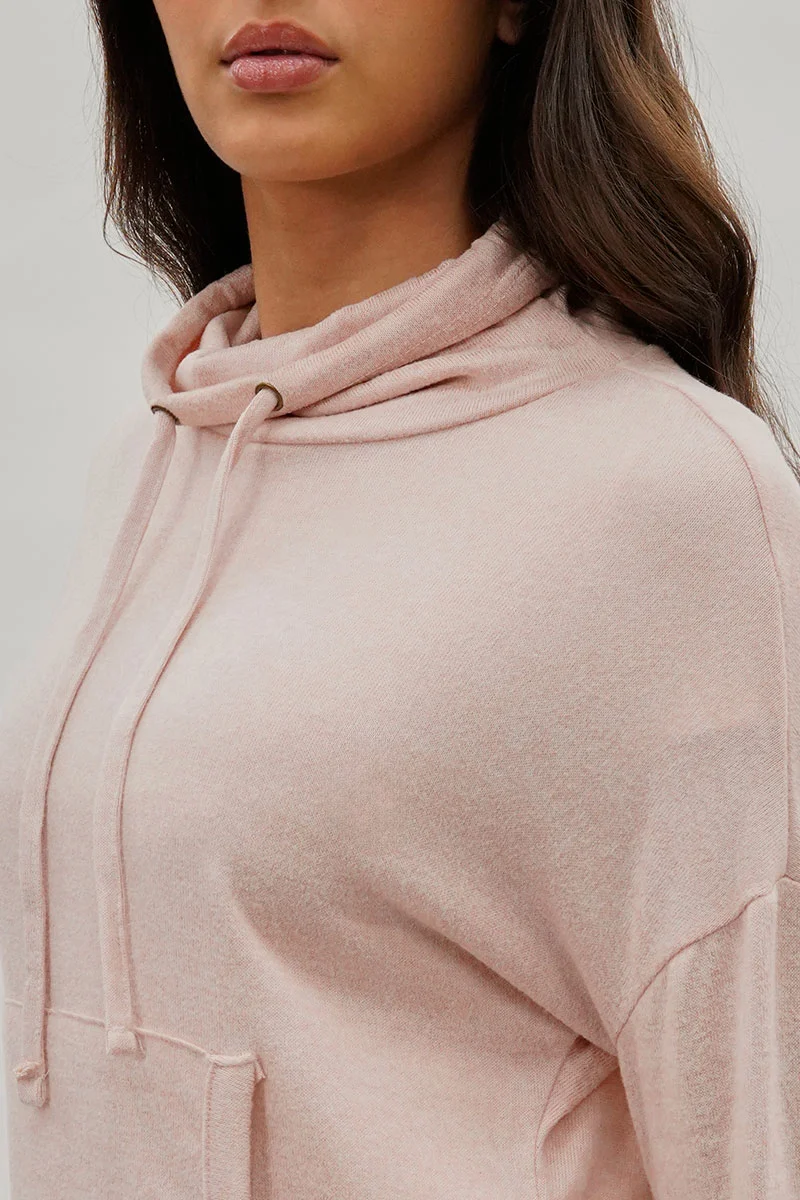 Cowl Neck Sweatshirt - Blush - Image 4