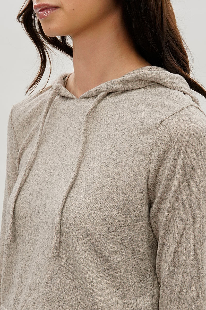 Cropped Pullover Hoodie - Cream - Image 4