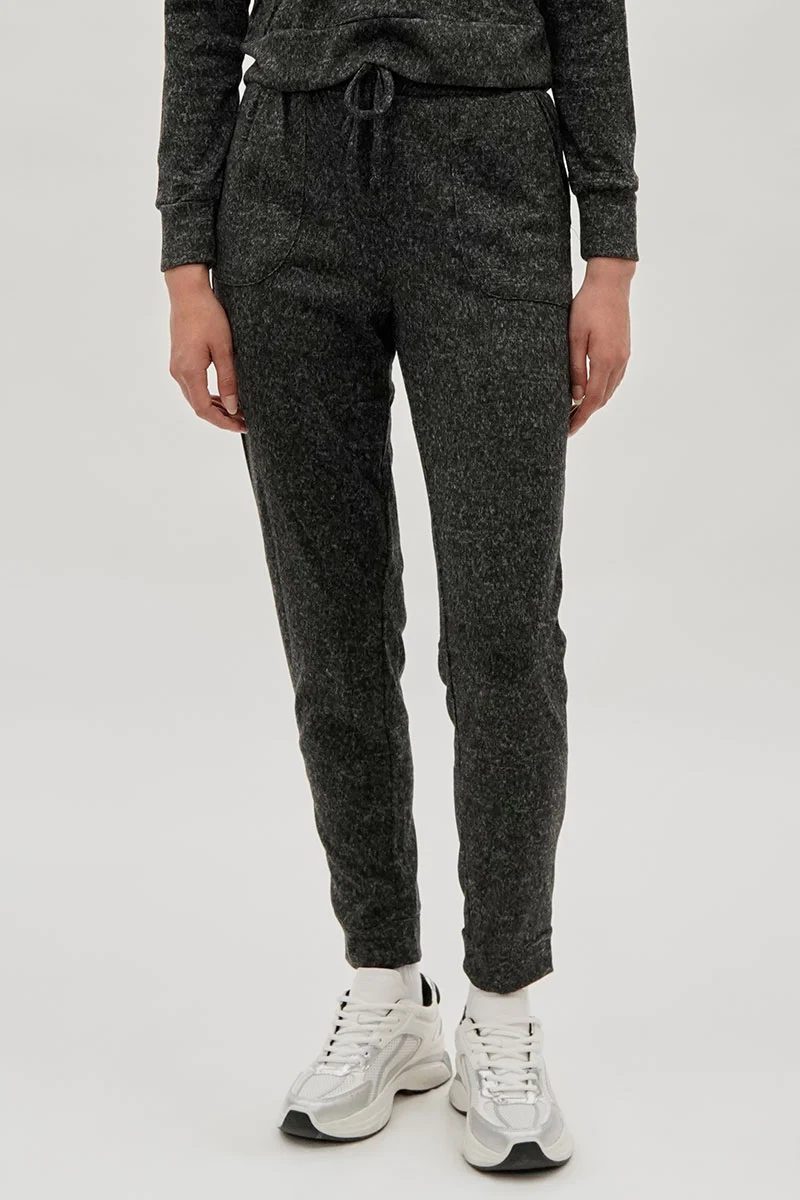 Tie Waist Knit Joggers - Black