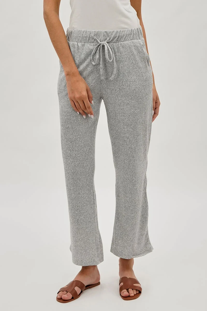 Wide Leg Drawstring Sweatpants - Grey