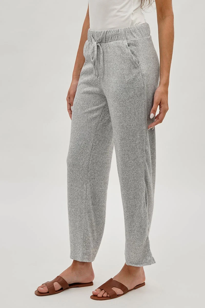 Wide Leg Drawstring Sweatpants - Grey - Image 2