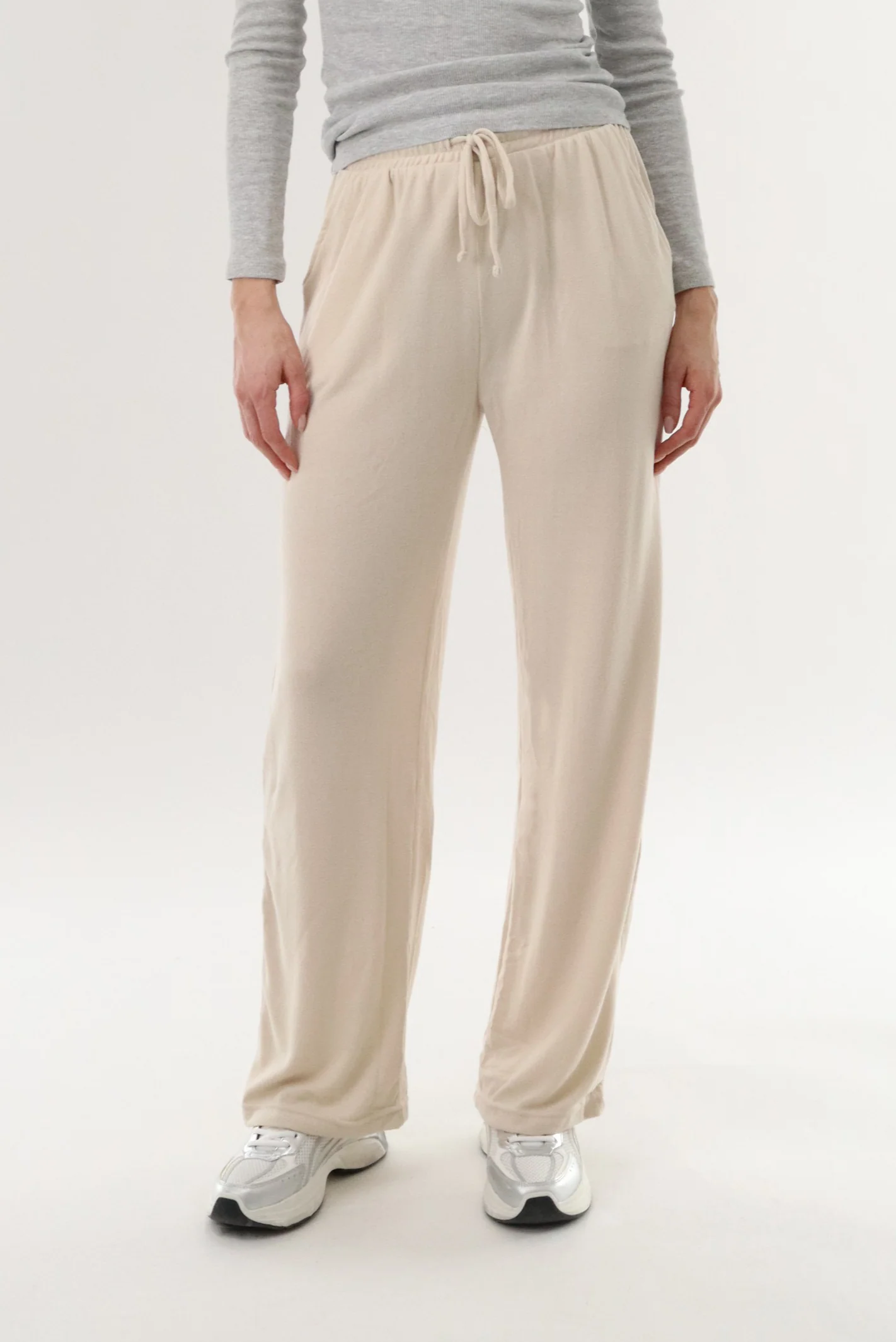 Wide Leg Sweatpants - Cream