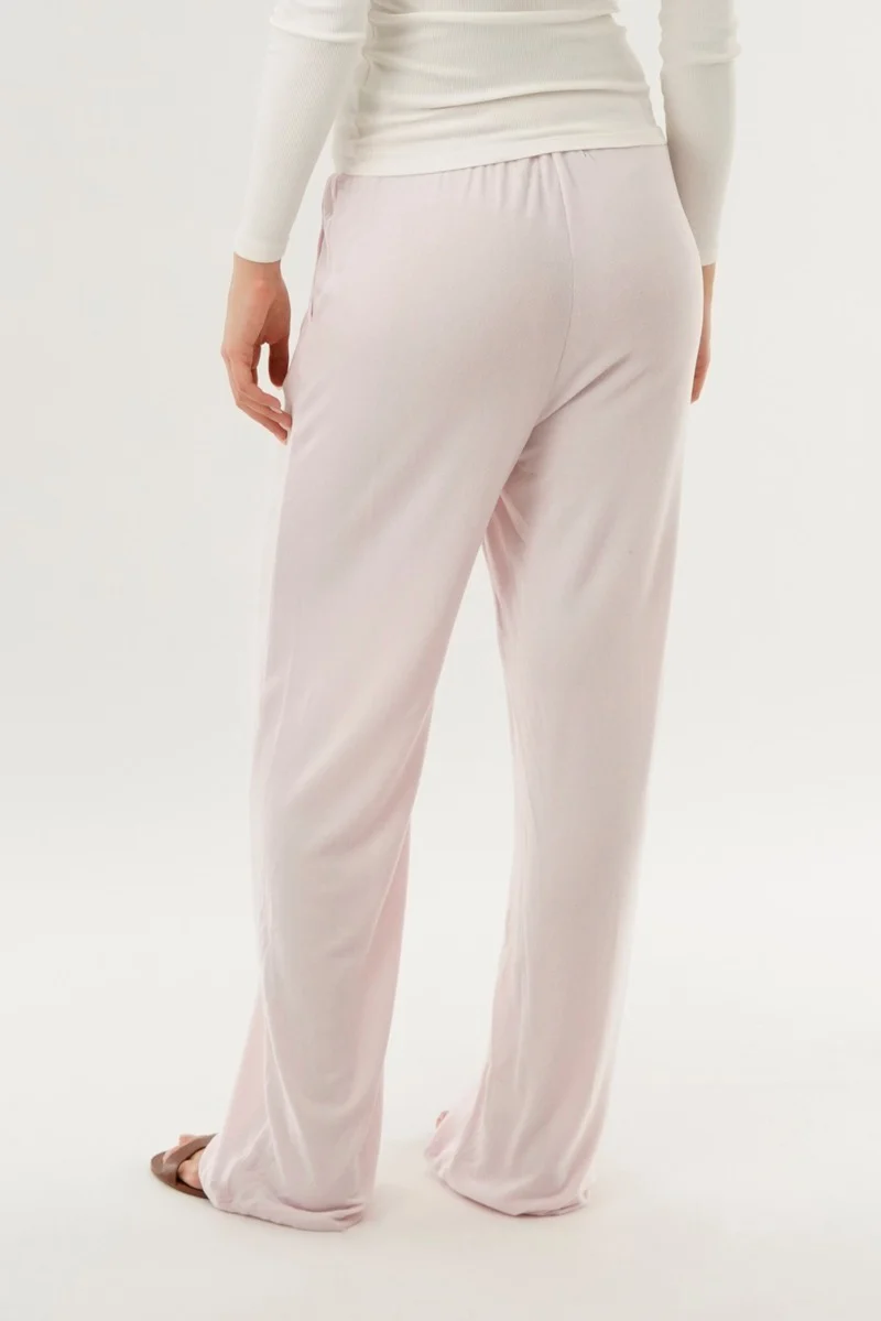 Wide Leg Knit Sweatpants - Pink - Image 3