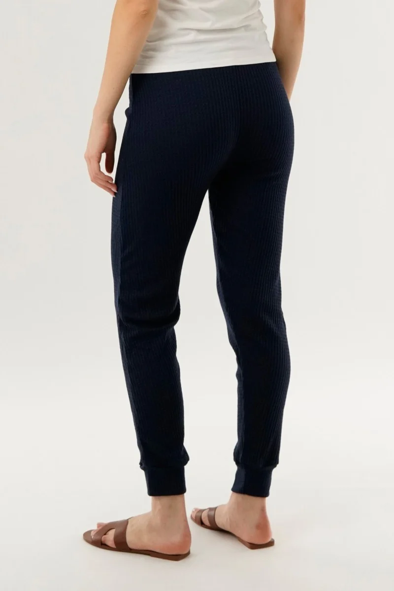 Waffle Knit Joggers - Navy - Image 3
