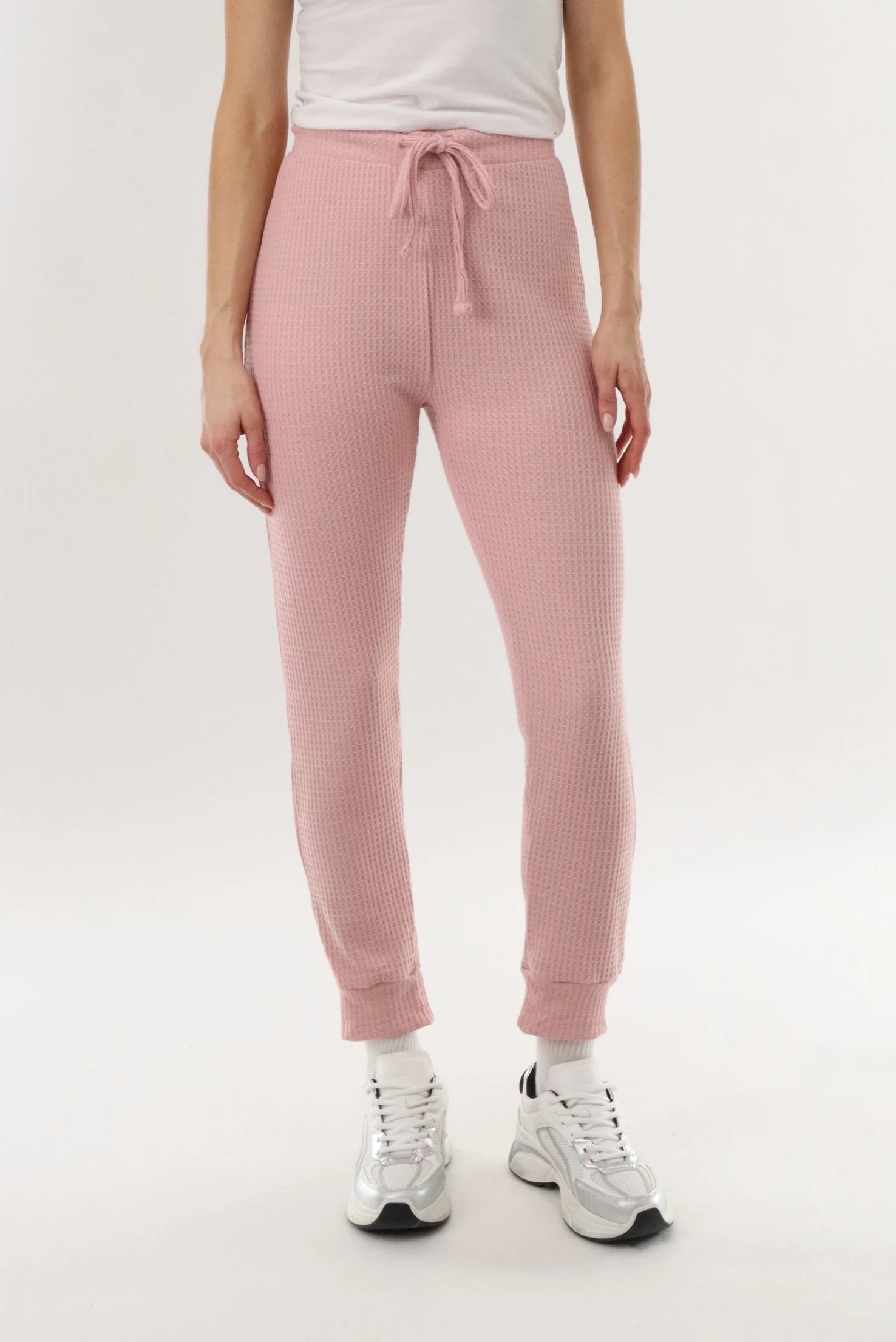 Waffle Knit Joggers - Blush