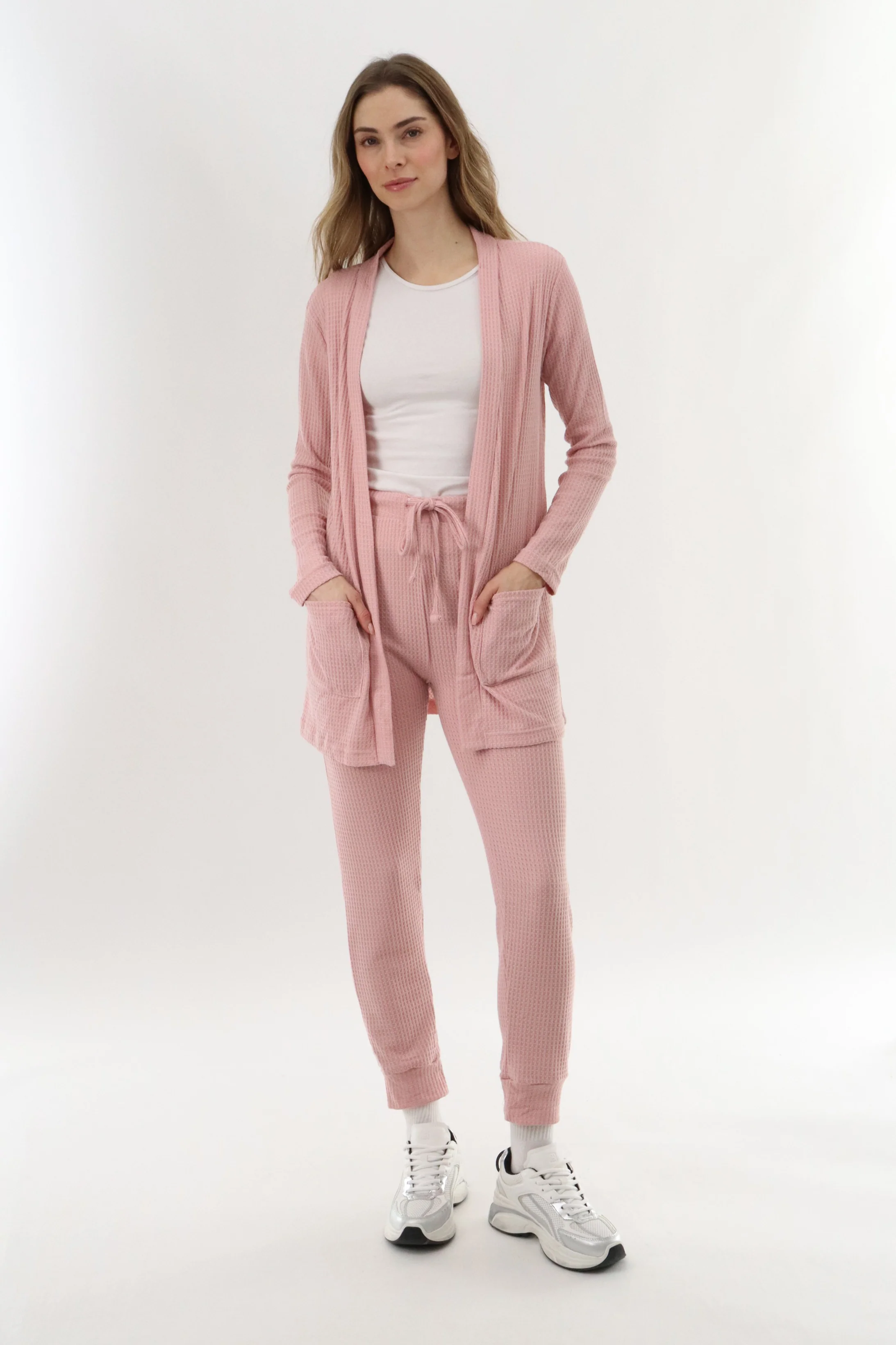 Waffle Knit Joggers - Blush - Image 5