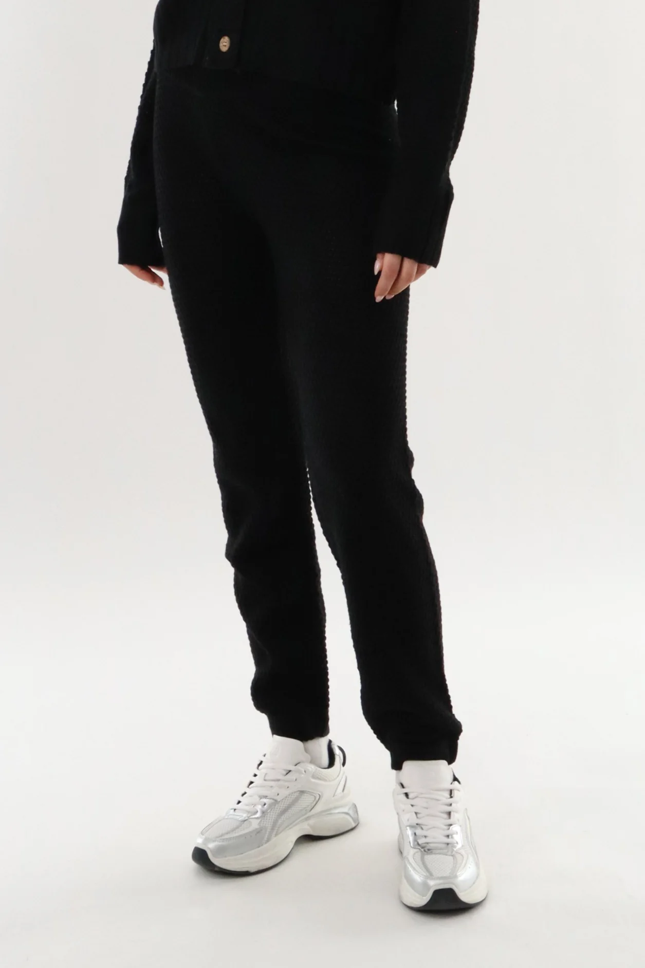Knit Joggers - Black - Image 2