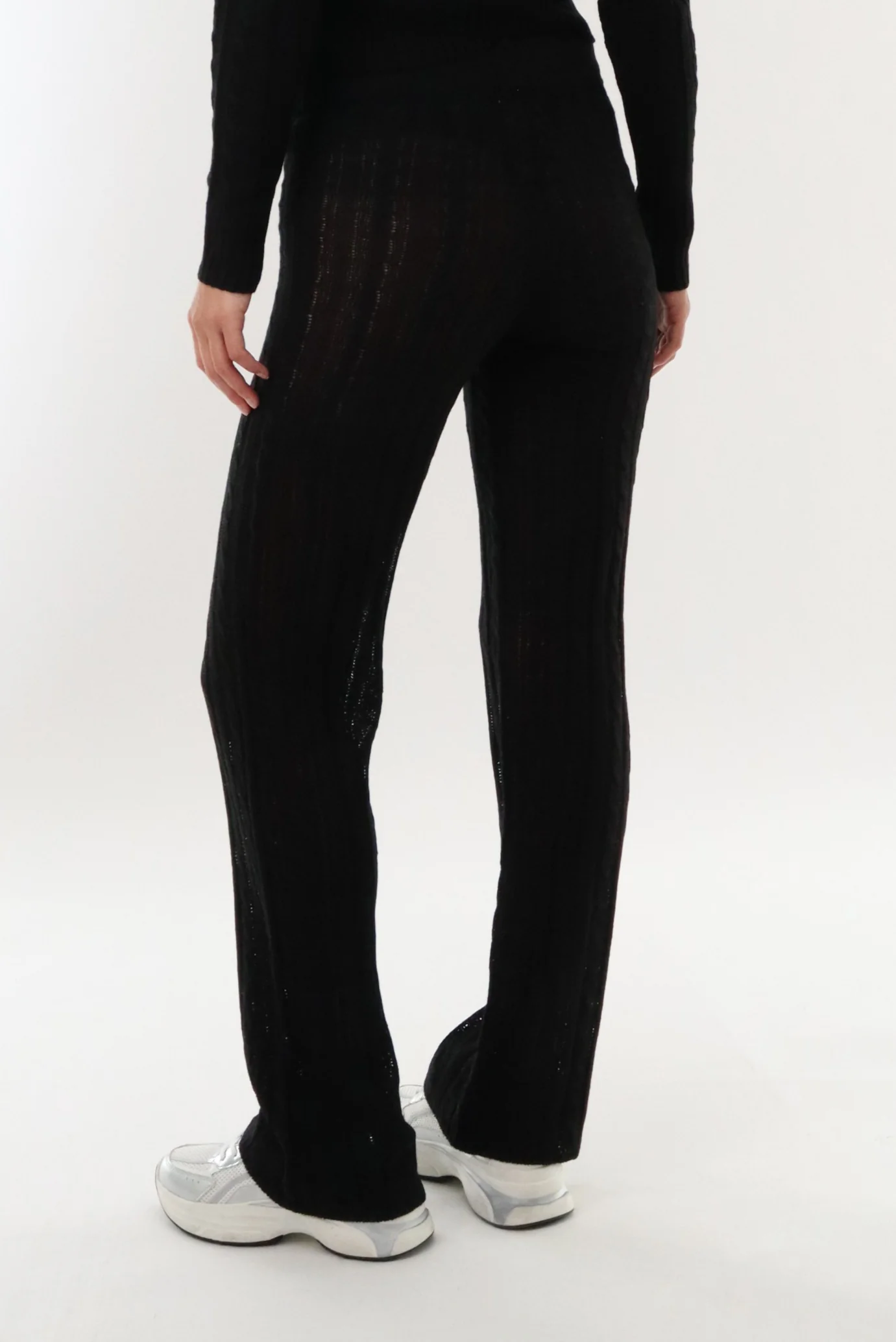 Cable Knit Pants - Black - Image 3