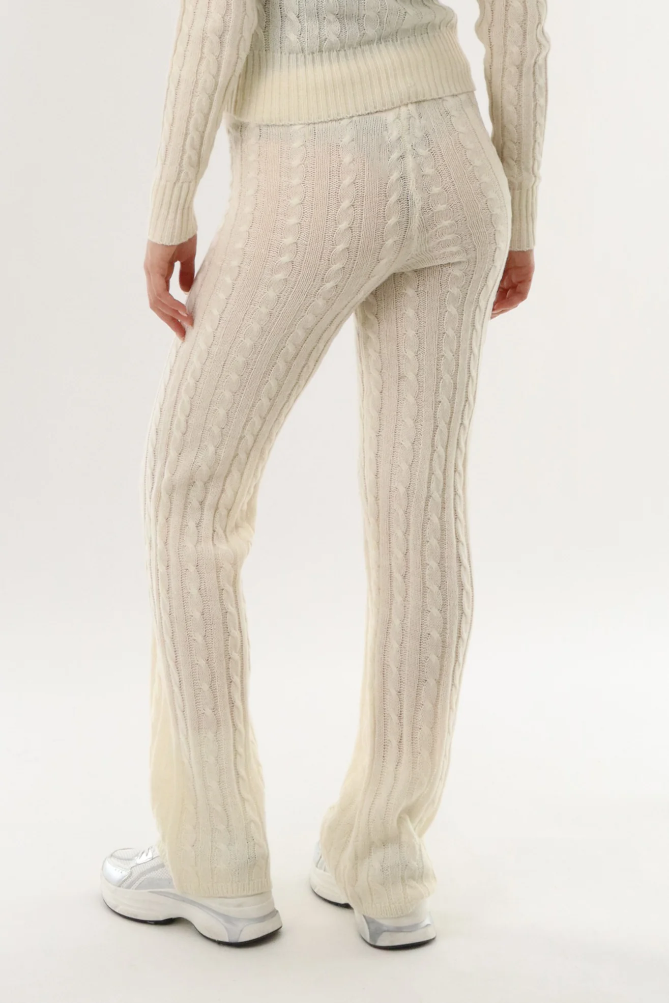 Cable Knit Pants - Cream - Image 3