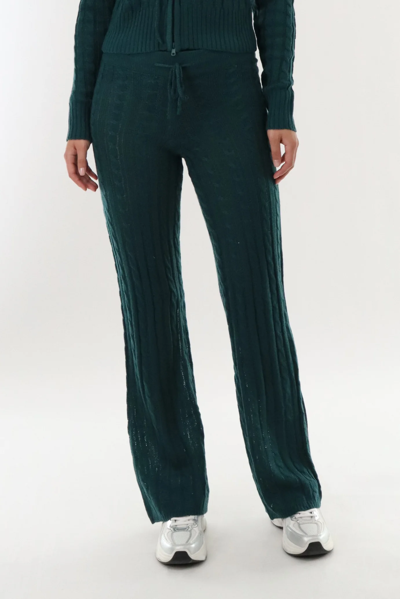 Cable Knit Pants - Green