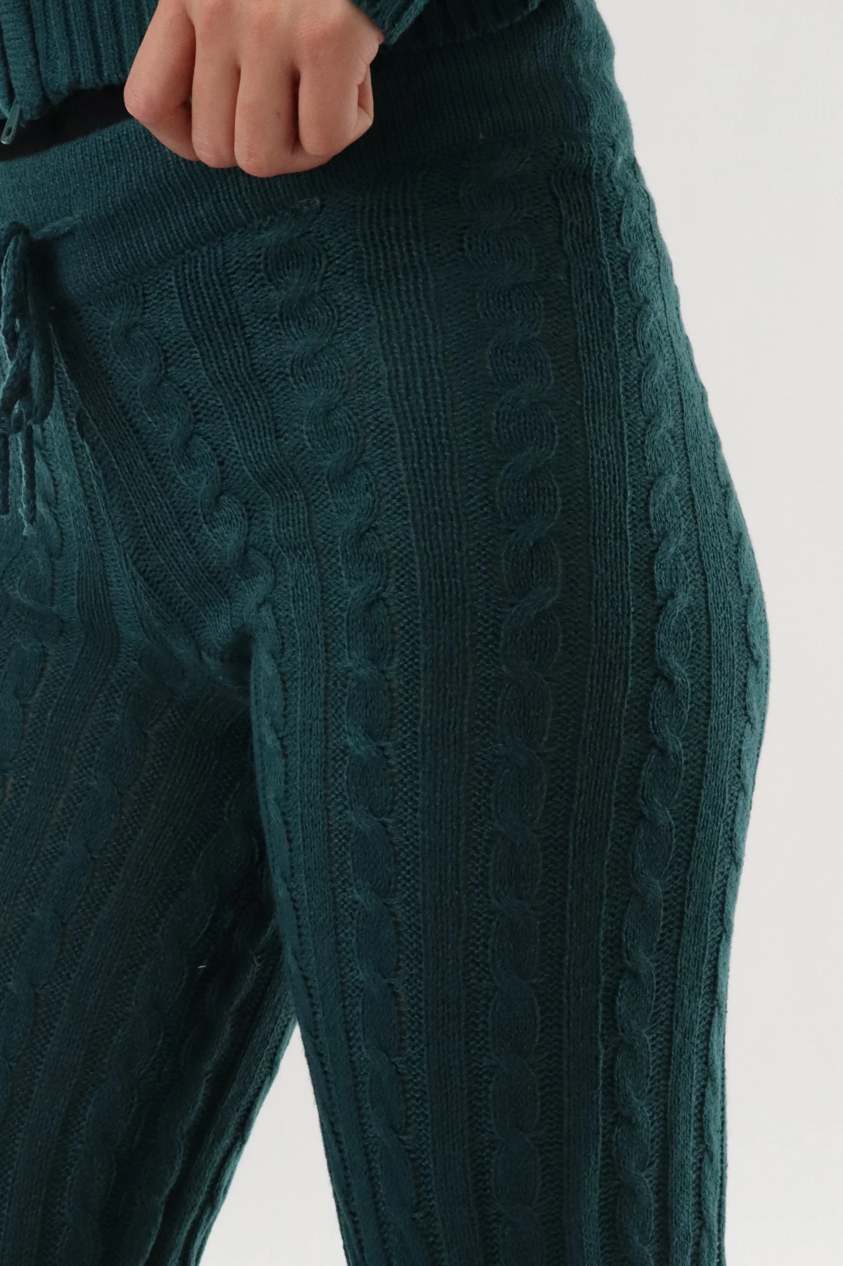 Cable Knit Pants - Green - Image 4