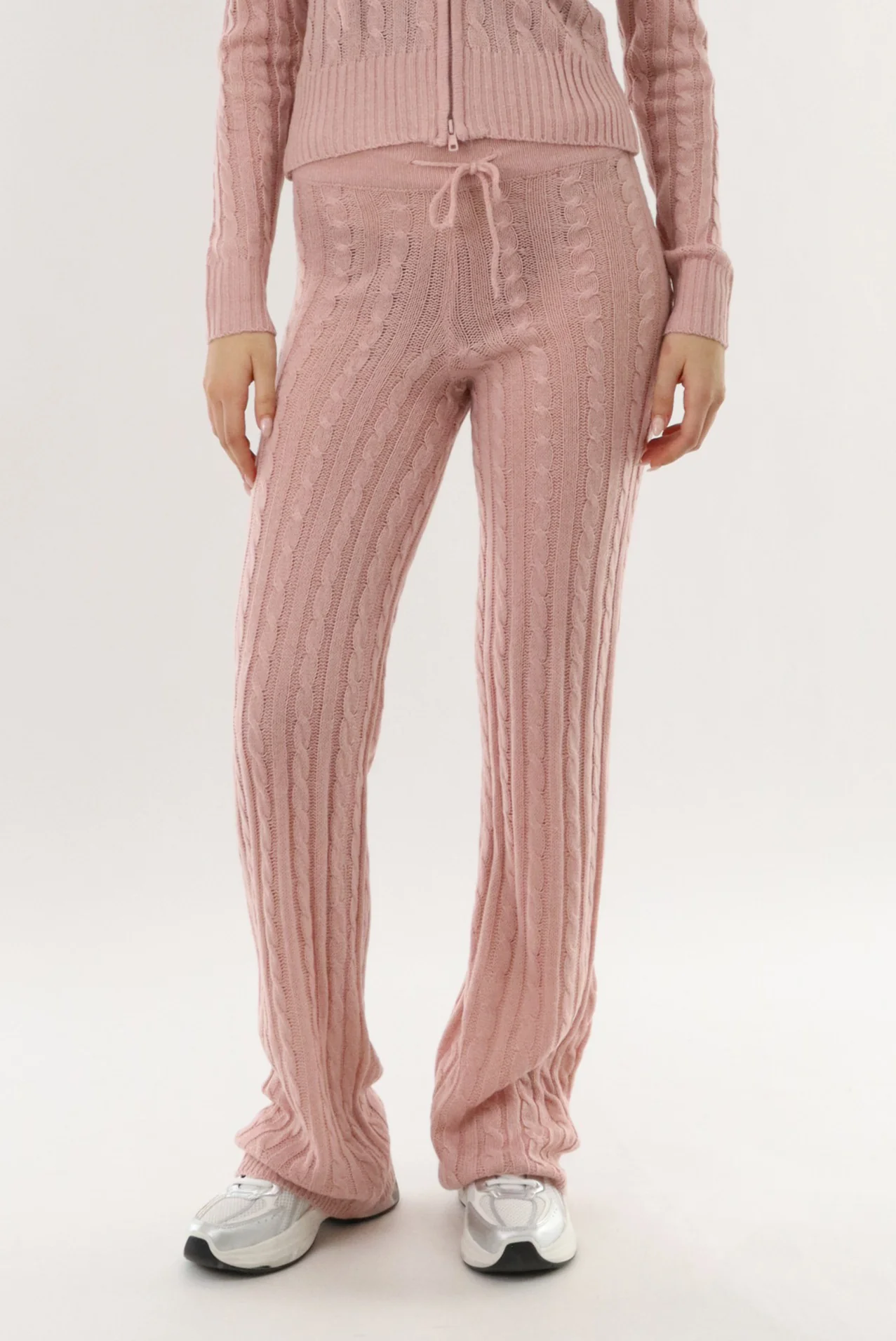 Cable Knit Pants - Blush