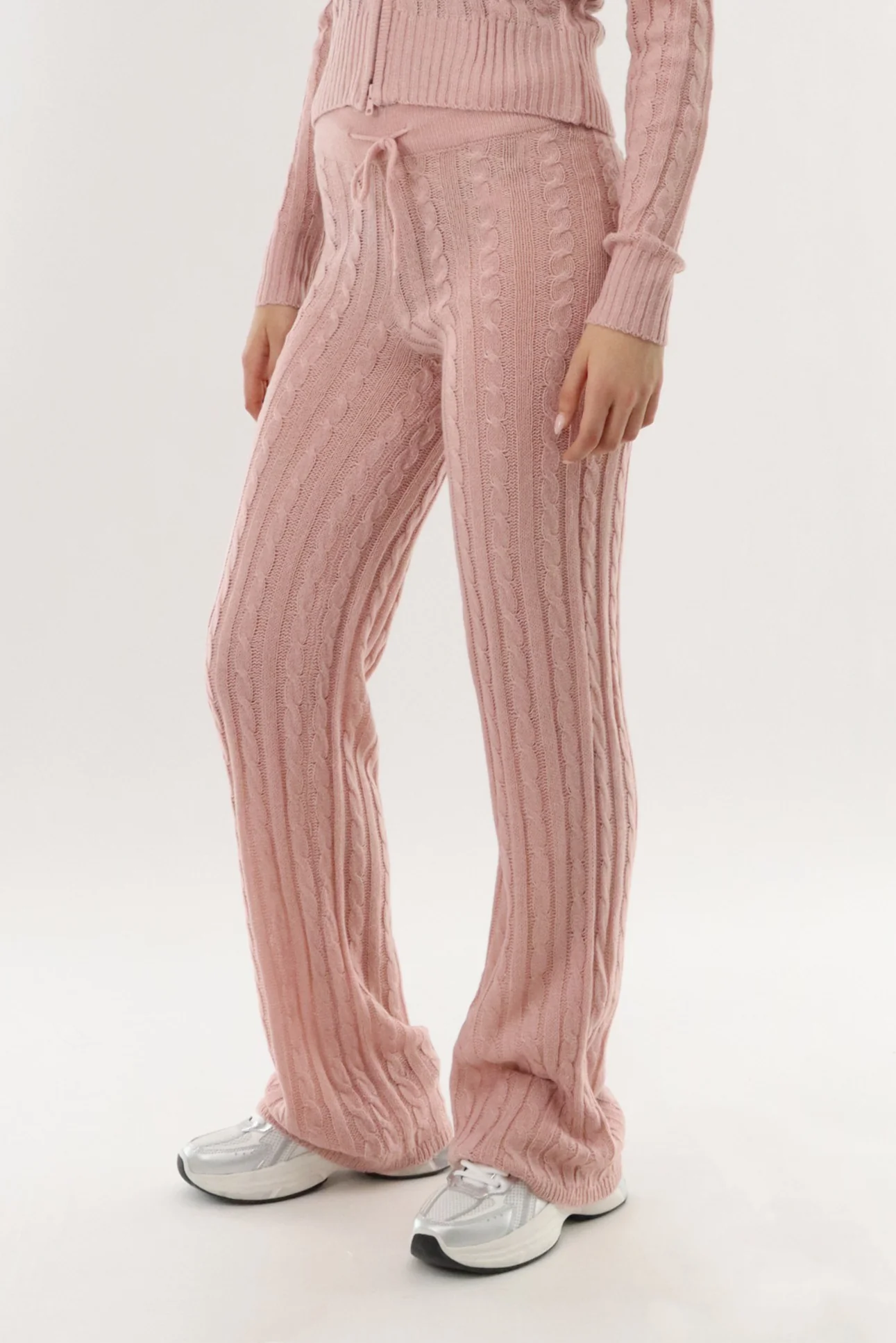 Cable Knit Pants - Blush - Image 2