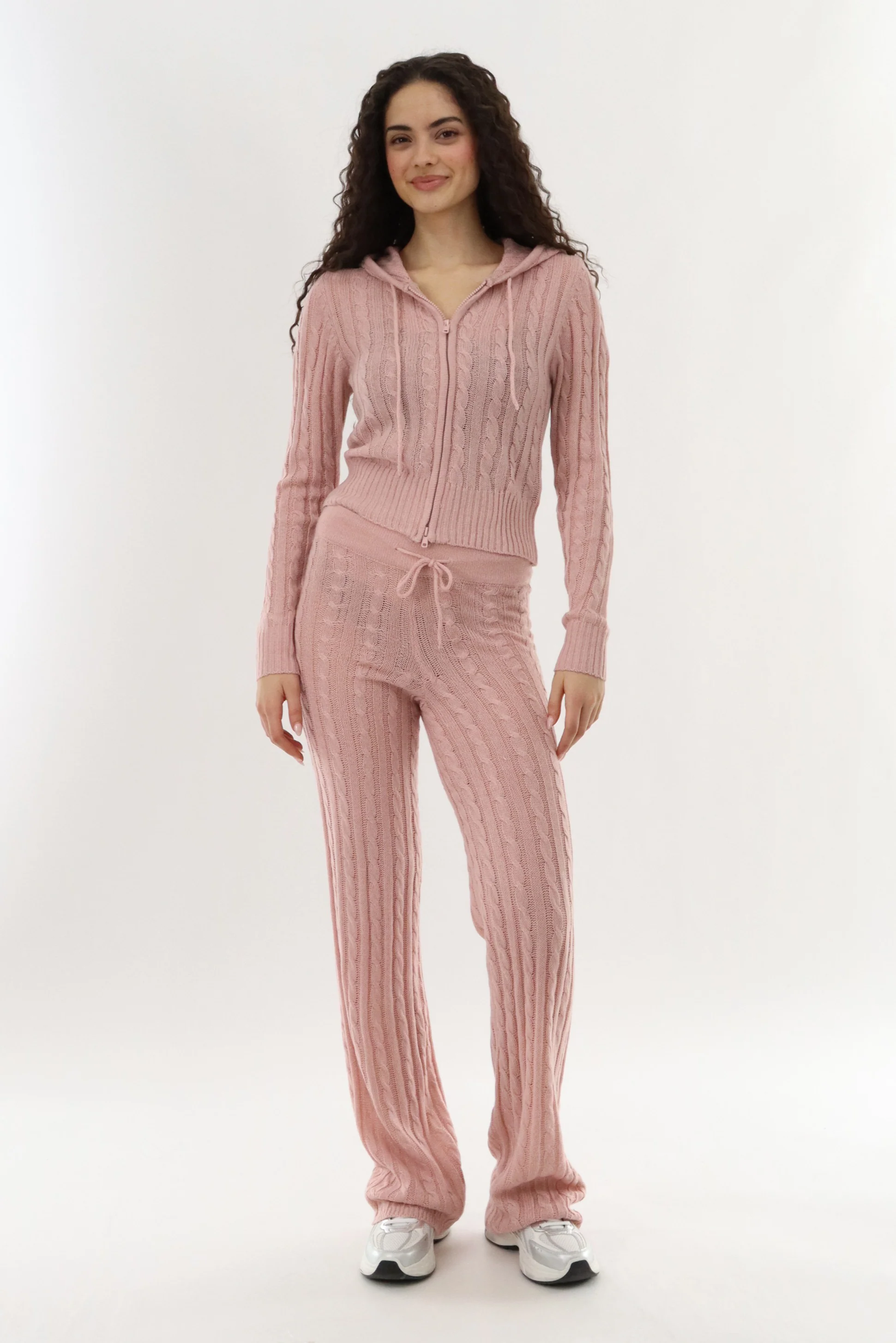 Cable Knit Pants - Blush - Image 5