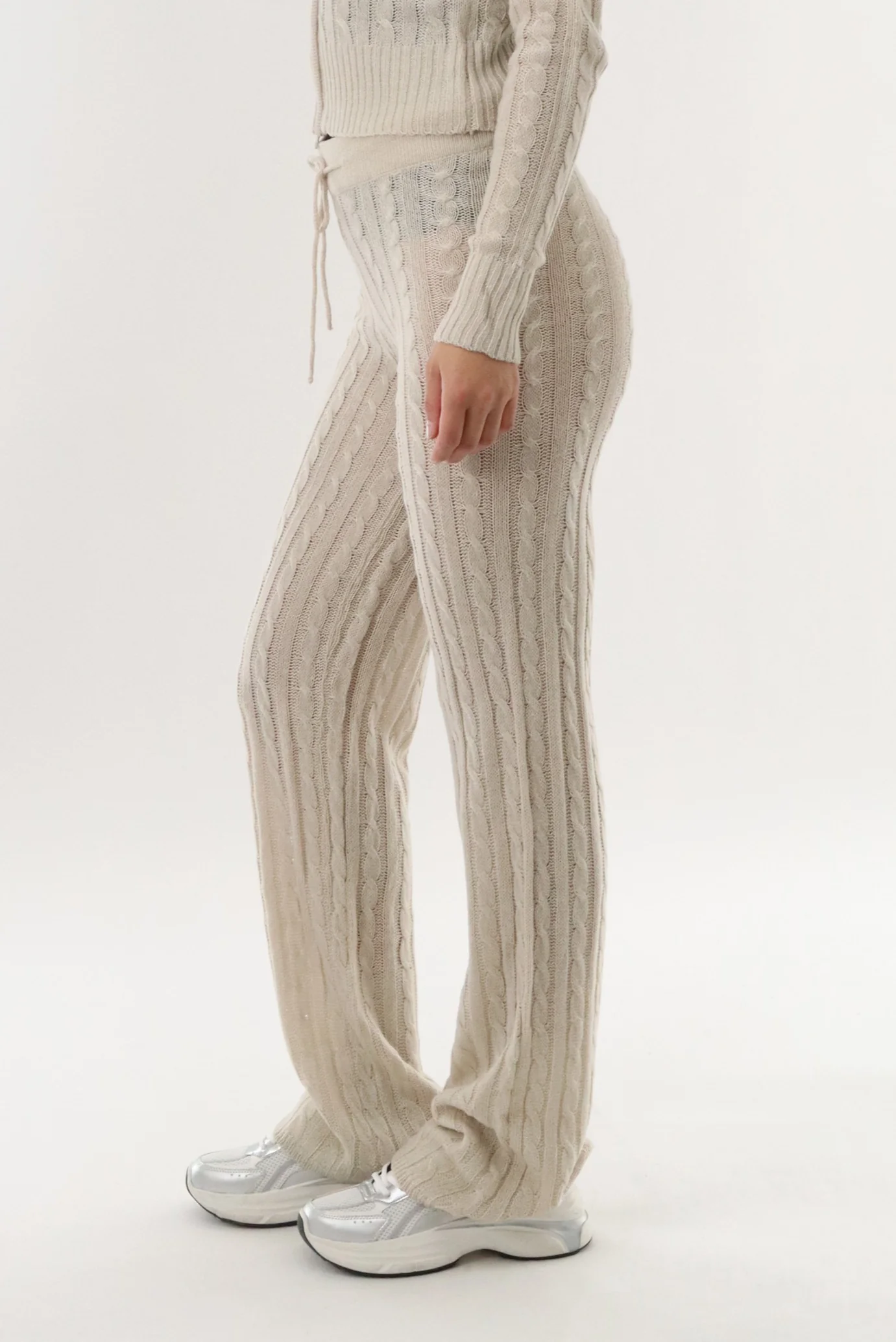 Cable Knit Pants - Stone - Image 2