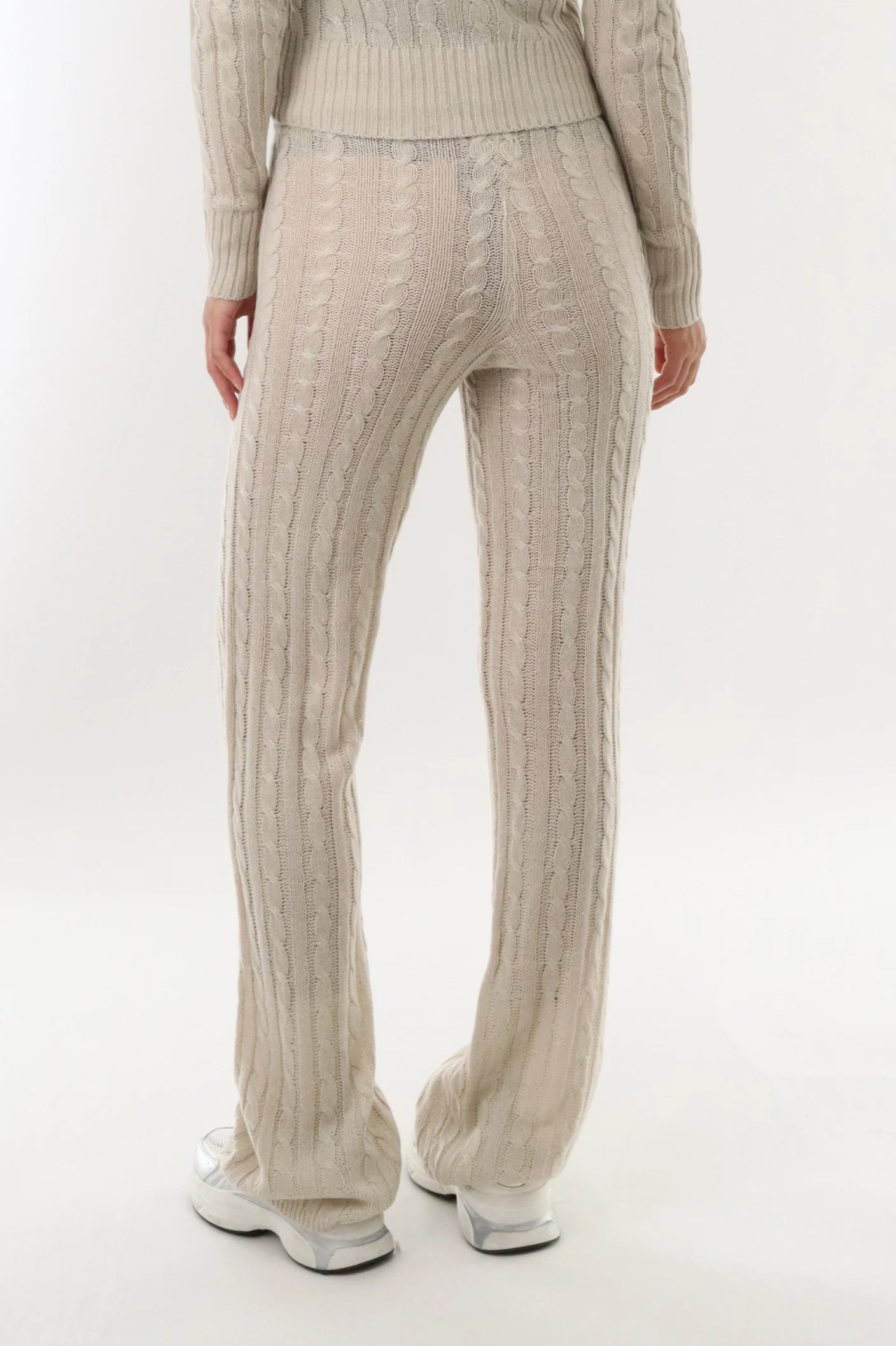 Cable Knit Pants - Stone - Image 3