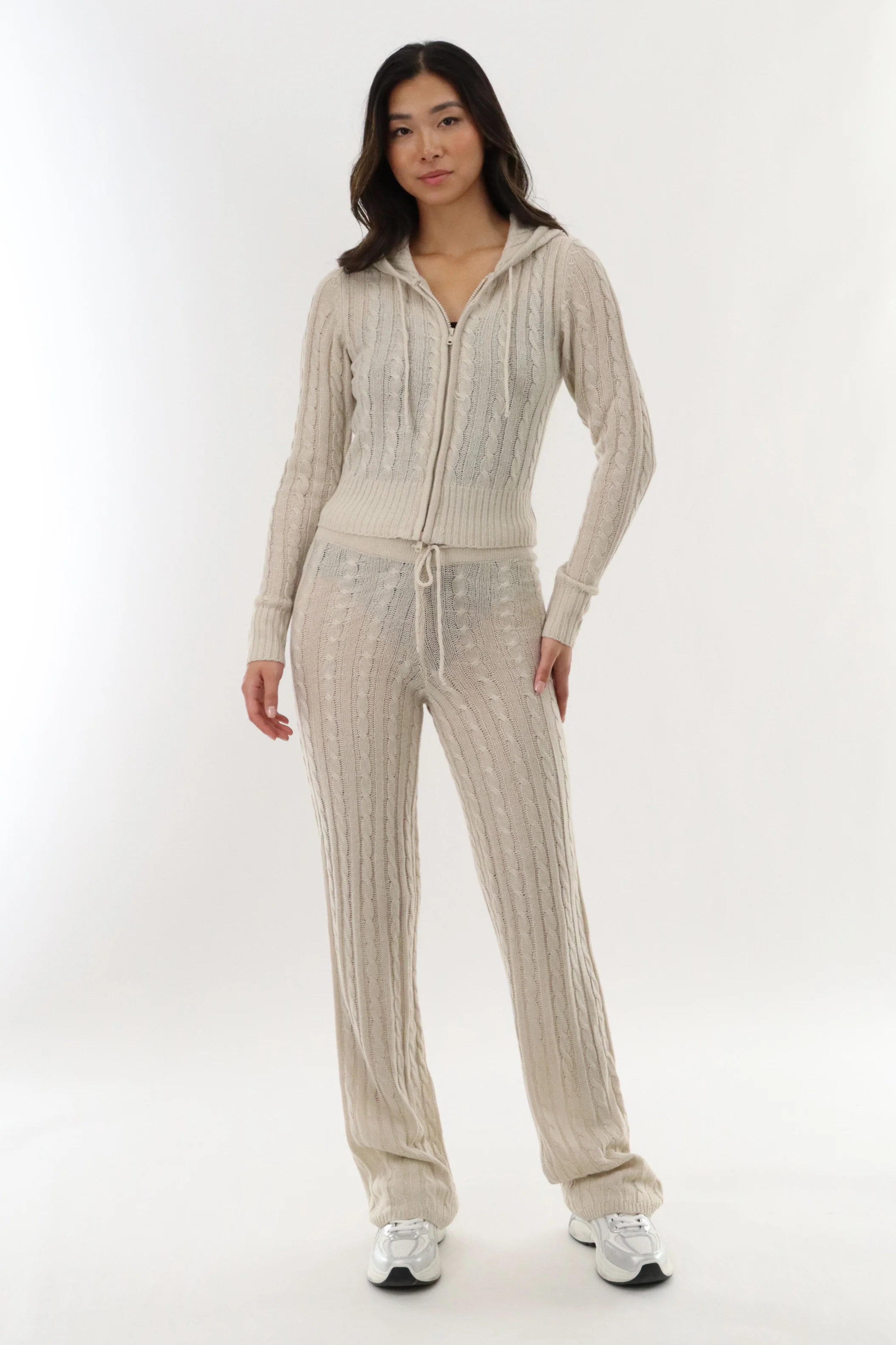 Cable Knit Pants - Stone - Image 5