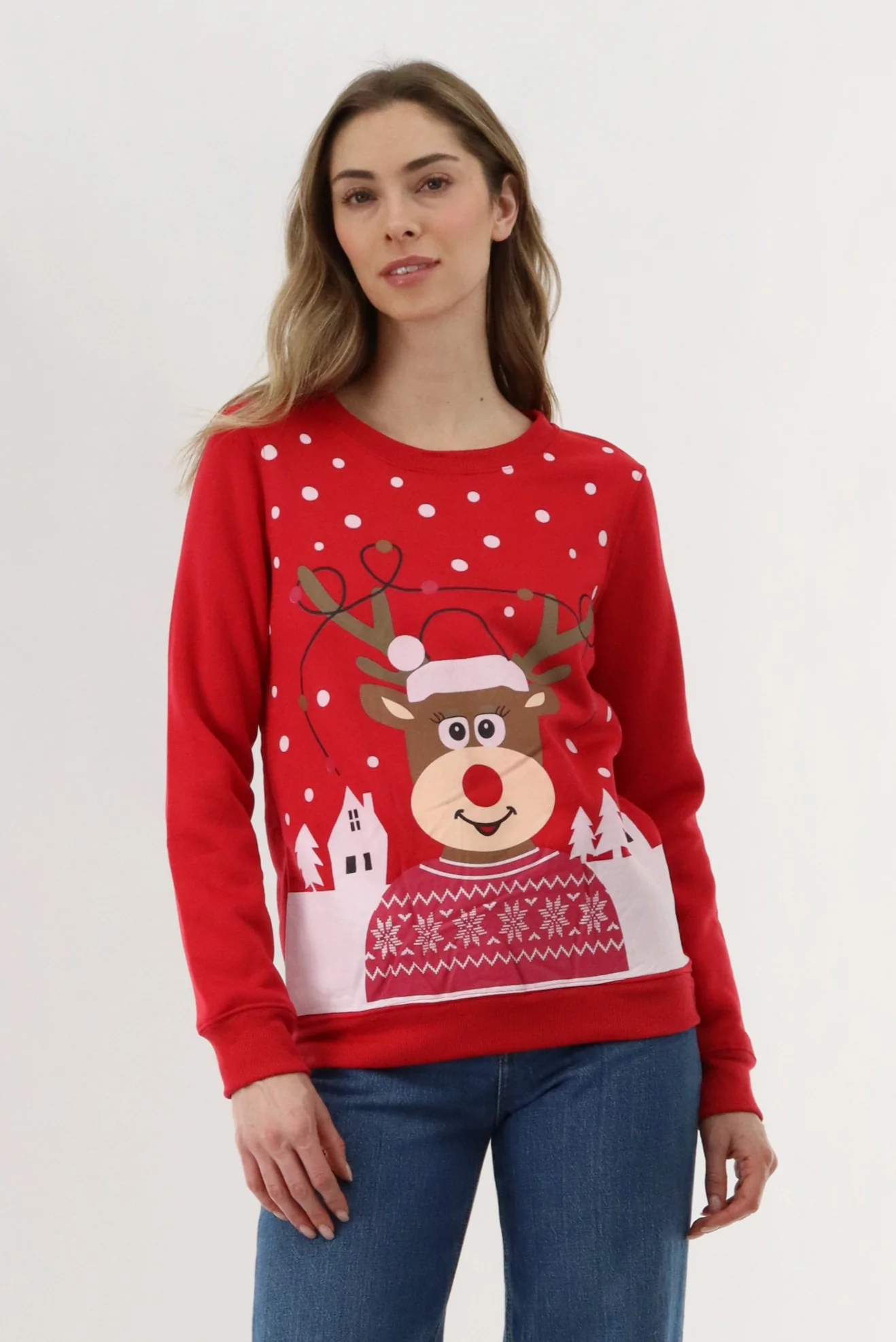 Reindeer Christmas Sweater - Red