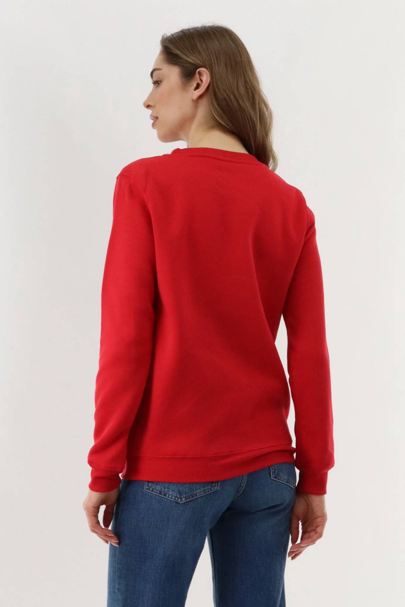 Printed Christmas Sweater - Red - Image 3
