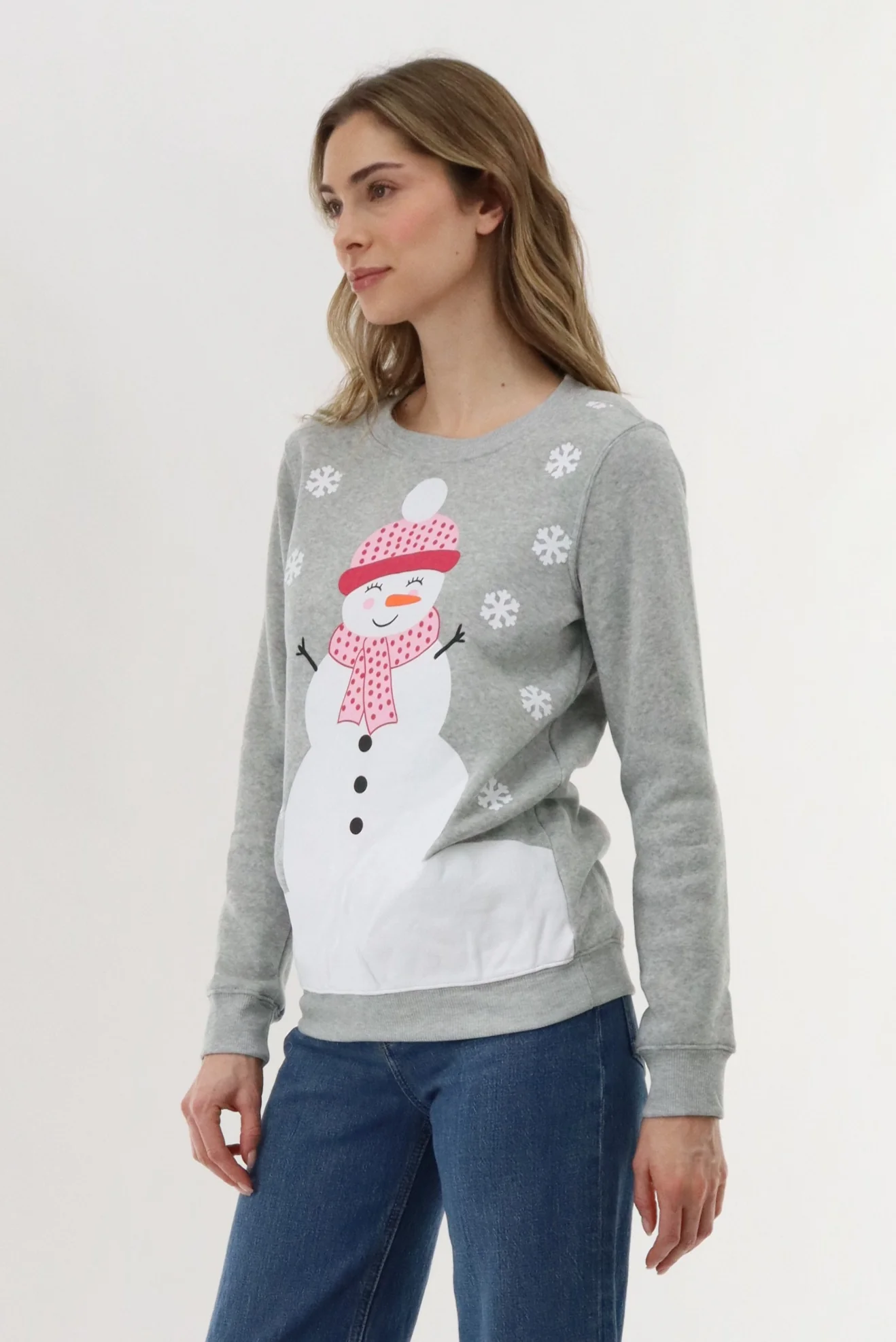 Snowman Christmas Sweater - Grey - Image 2