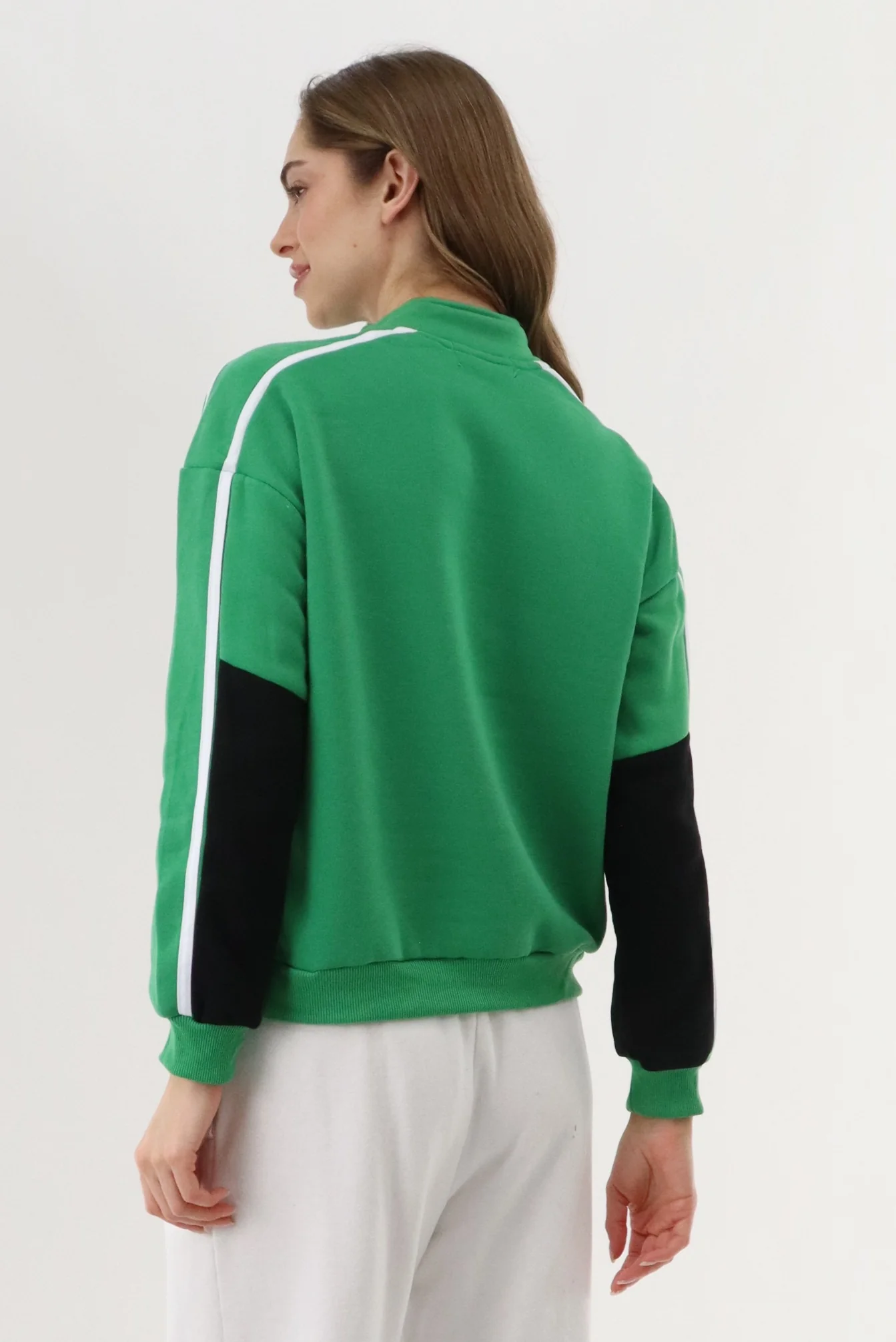 Fleece Pullover Sweater - Green - Image 3