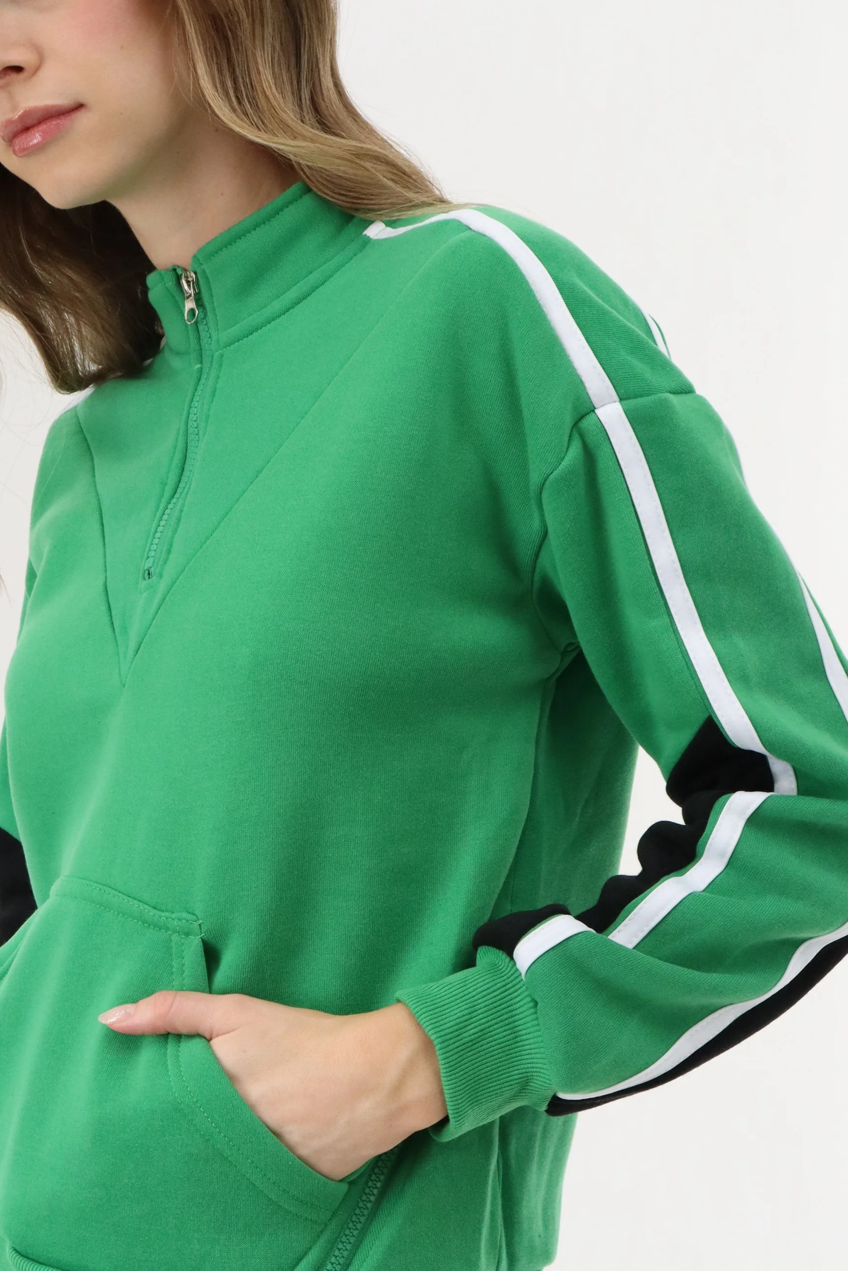 Fleece Pullover Sweater - Green - Image 4