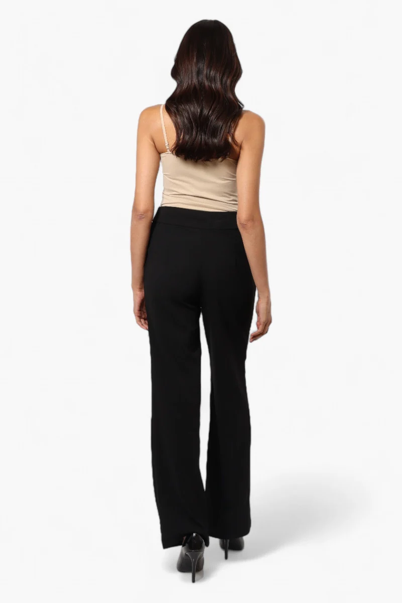 Solid Belted Pants - Black - Image 4
