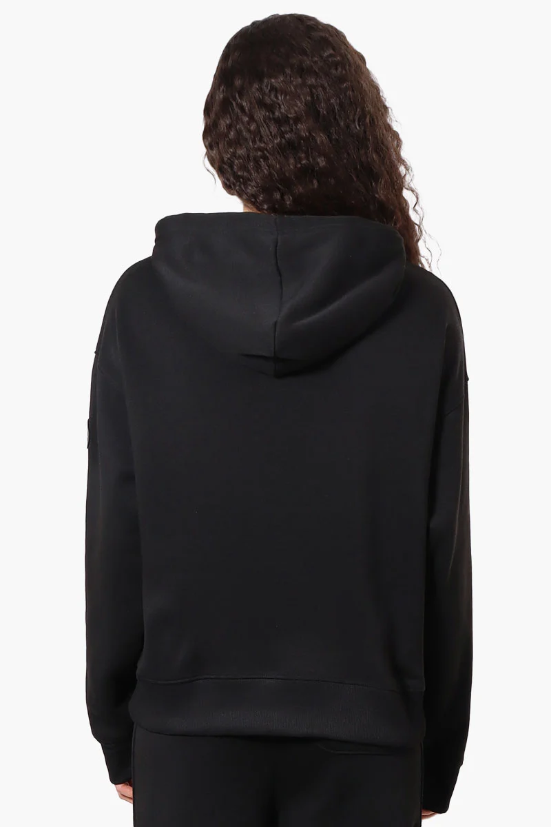 Oversized Whistler Print Hoodie - Black - Image 3