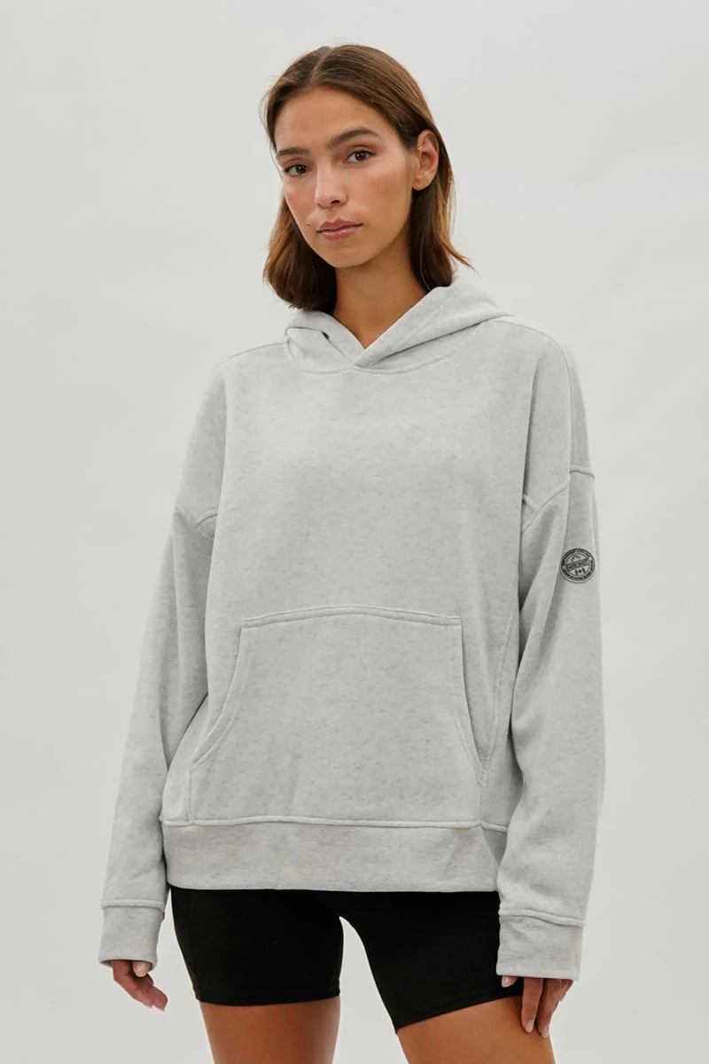 Drop Shoulder Pullover Hoodie - Grey