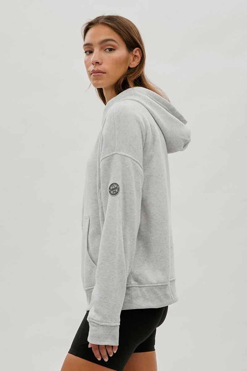 Drop Shoulder Pullover Hoodie - Grey - Image 2
