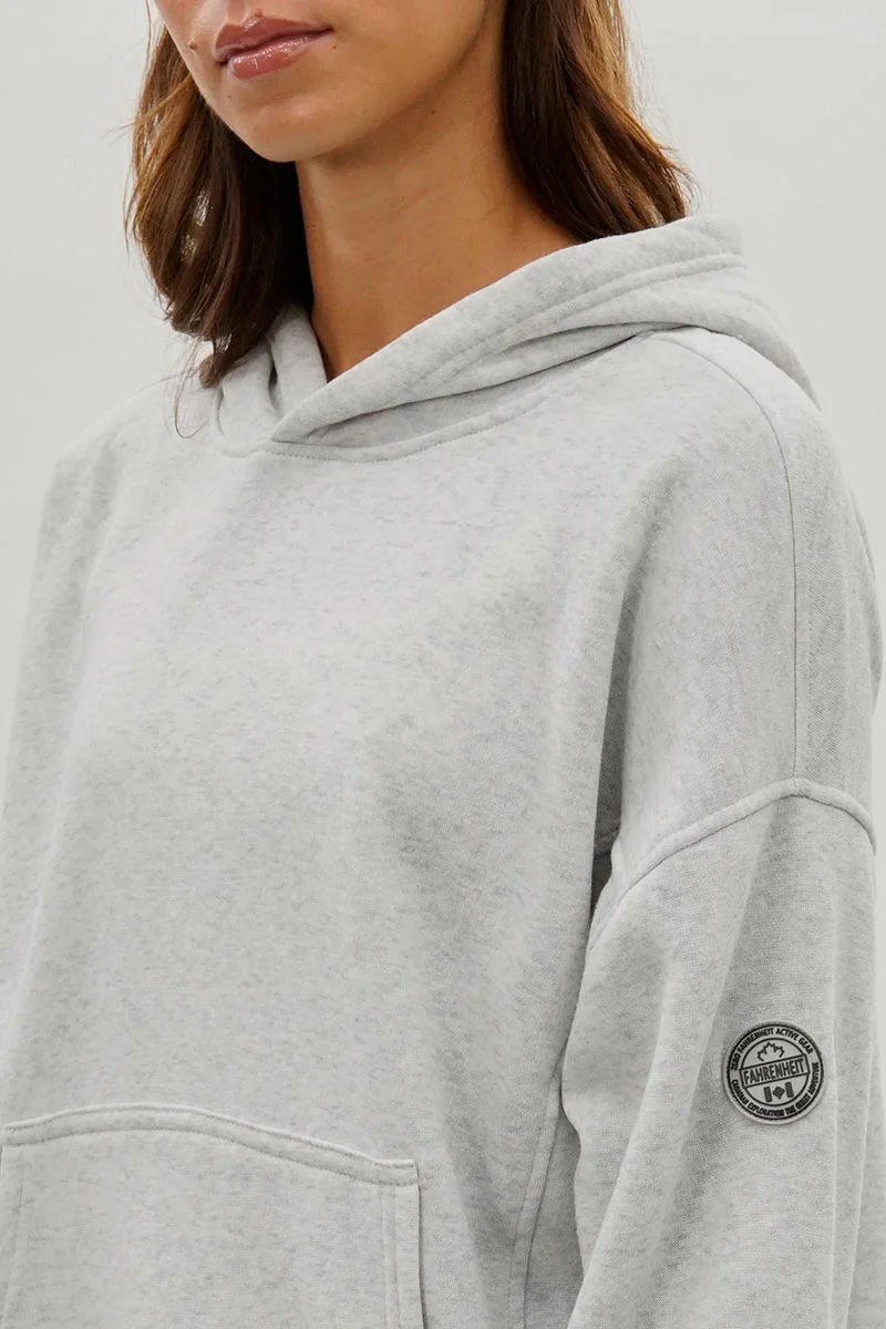 Drop Shoulder Pullover Hoodie - Grey - Image 4