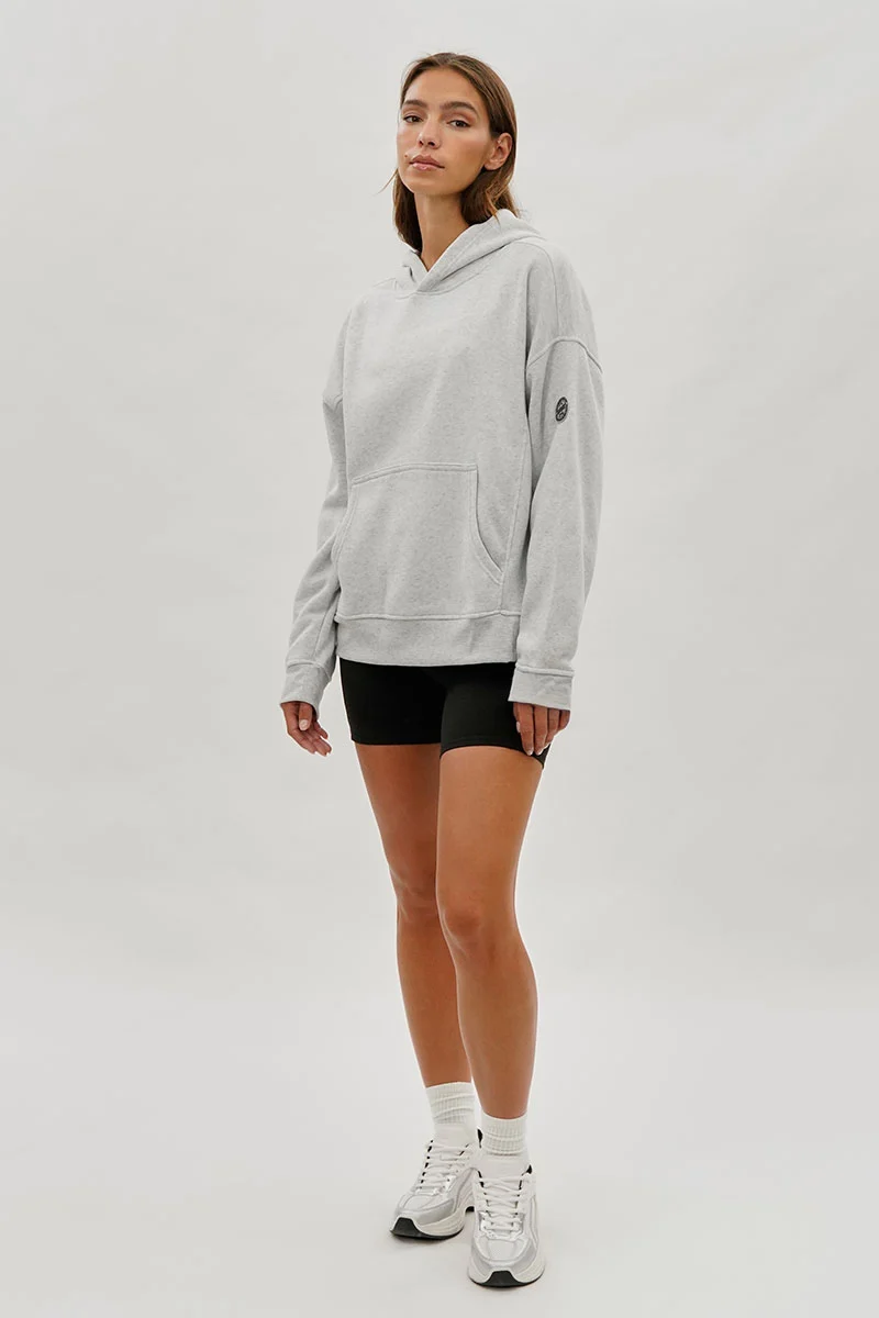 Drop Shoulder Pullover Hoodie - Grey - Image 5