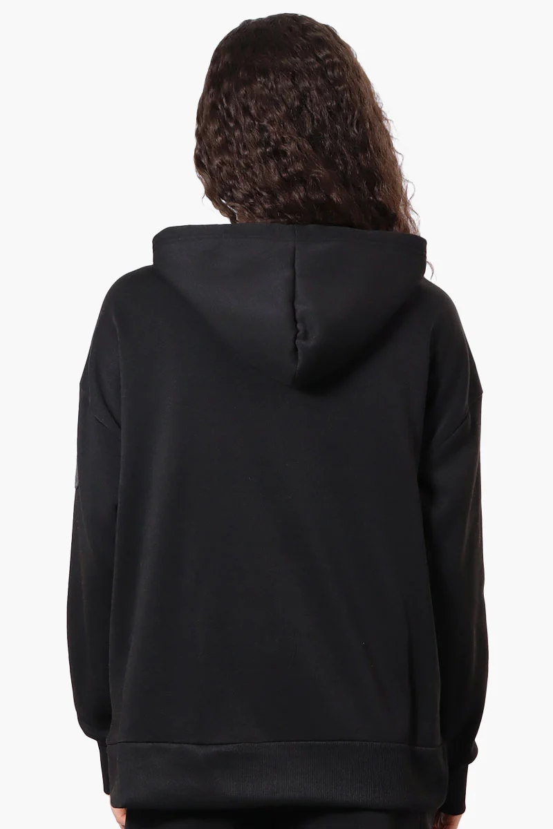 Oversized Brooklyn Print Hoodie - Black - Image 3