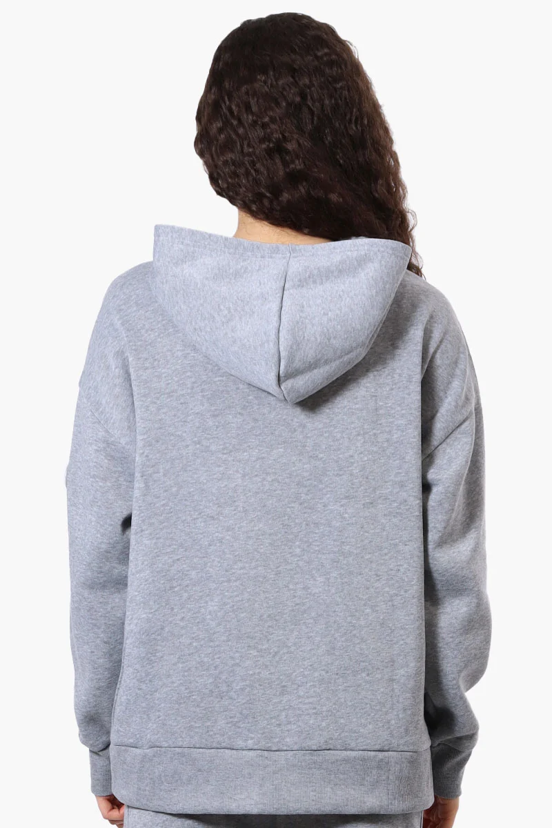 Oversized New York Print Hoodie - Grey - Image 3