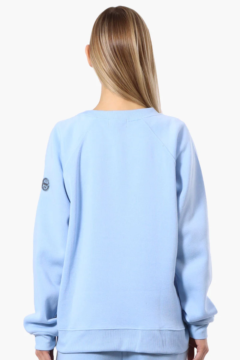 London Print Fleece Crewneck Sweatshirt - Blue - Image 3