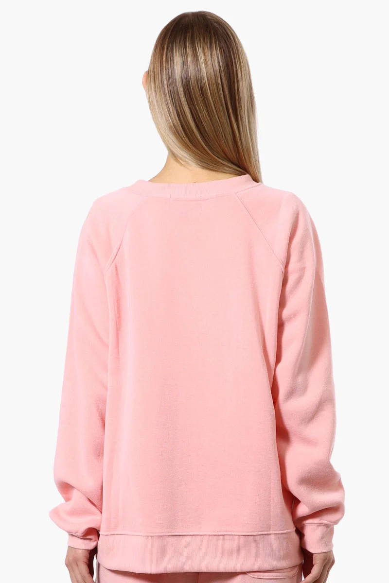 London Print Fleece Crewneck Sweatshirt - Pink - Image 3