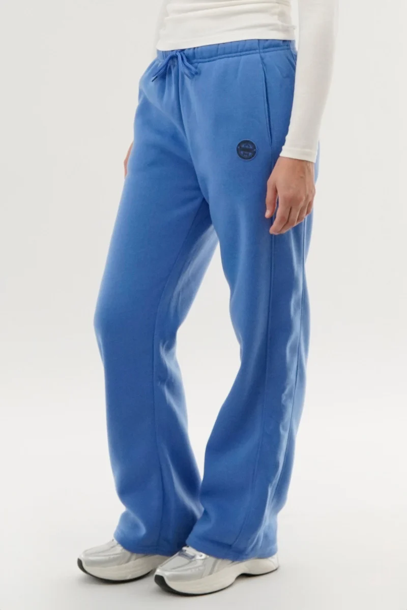 Wide Leg Fleece Sweatpants - Blue - Image 2