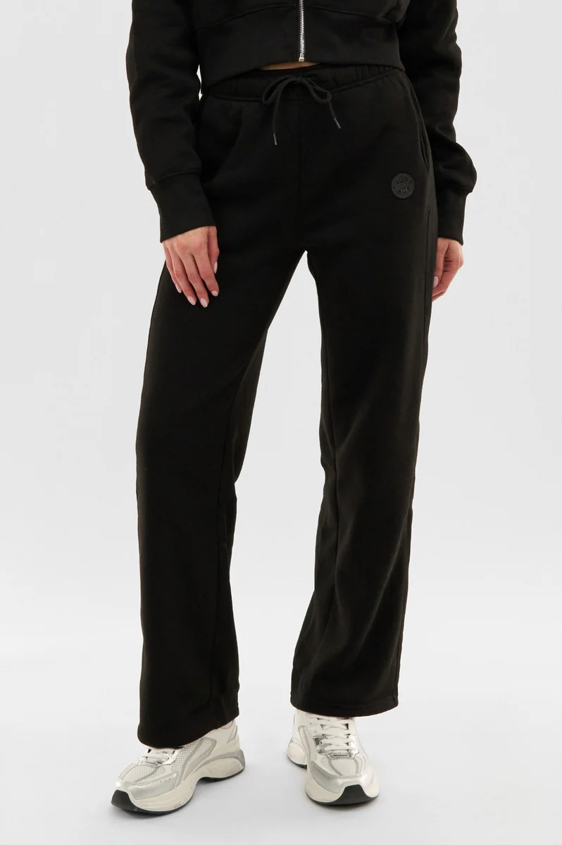 Classic Wide Leg Sweatpants - Black