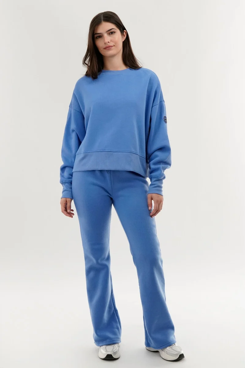 Classic Wide Leg Sweatpants - Blue - Image 5