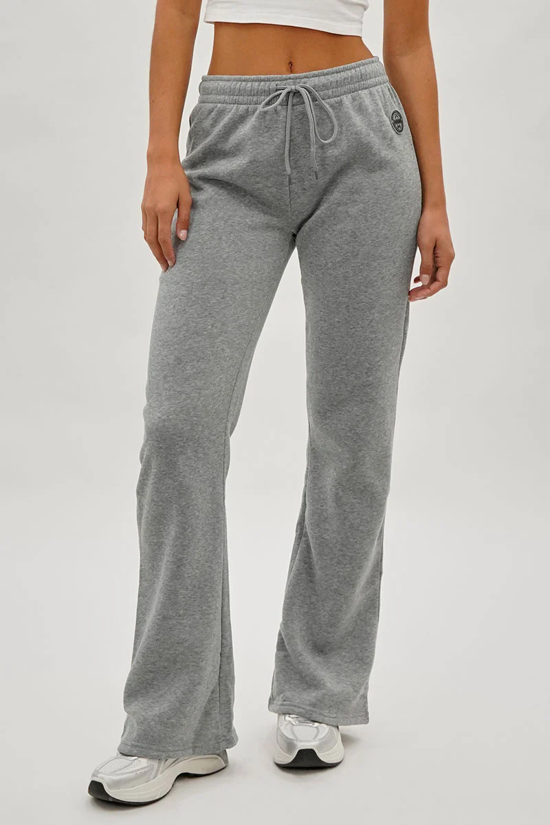 Wide Leg Drawstring Sweatpants - Grey
